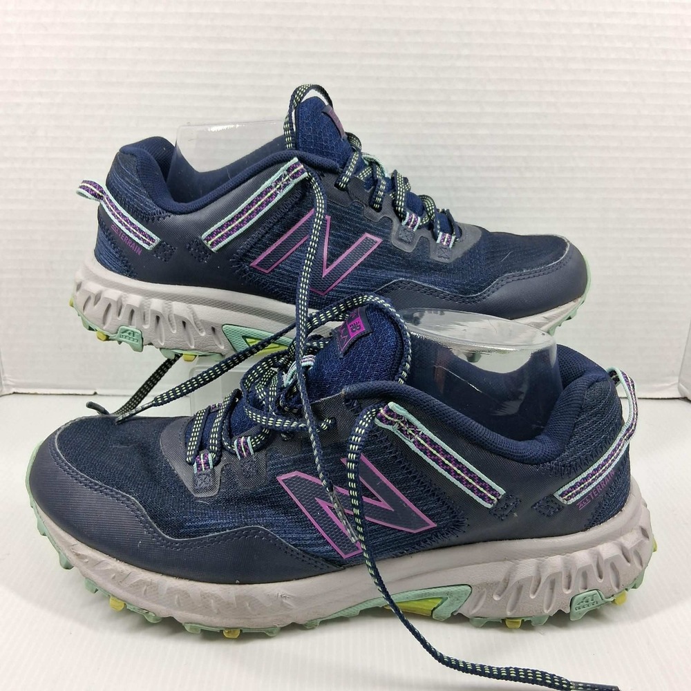 New Balance 410v6 Womens Trail Running Shoes Navy‎ Grey Purple WT410NV6 Size 9